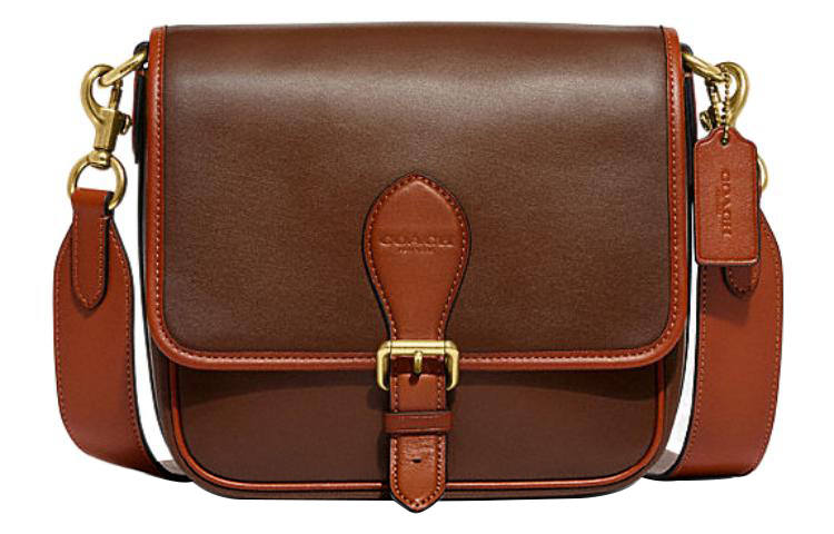 COACH Frankie Cow Leather Shoulder Bag, Crossbody Bag Small Women's Brown