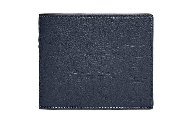 COACH 3 IN 1 Wallet Cow Leather Card Holder, Wallet Women's Dark Blue