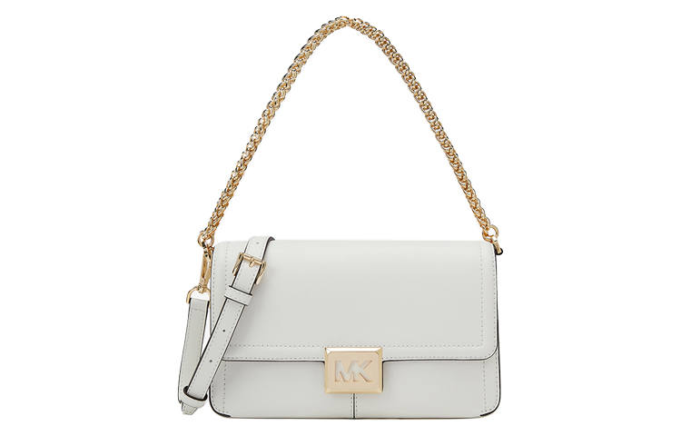 MICHAEL KORS Sonia Cow Leather Crossbody Bag, Shoulder Bag Medium Women's White