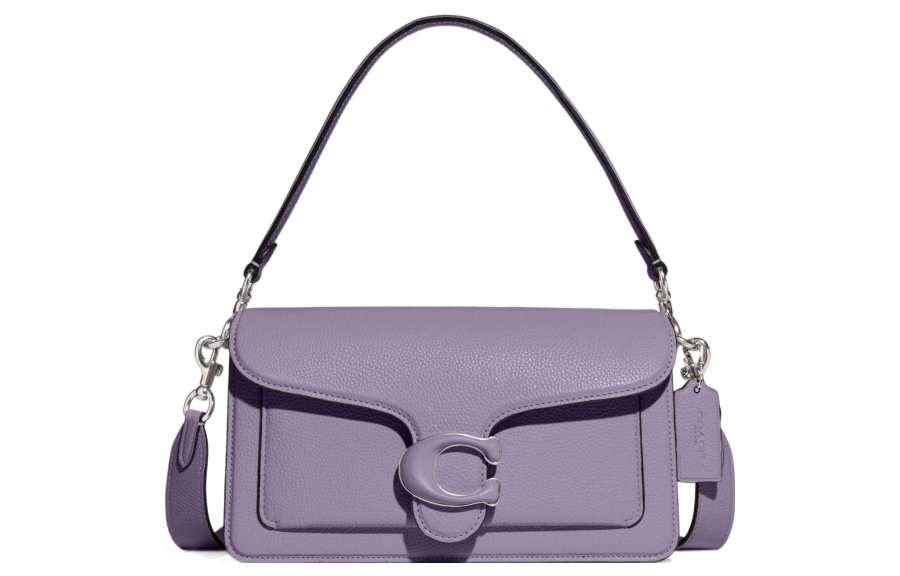 COACH Tabby Pebble Texture Cow Leather Portable Crossbody Bag, Shoulder Bag Women's Purple