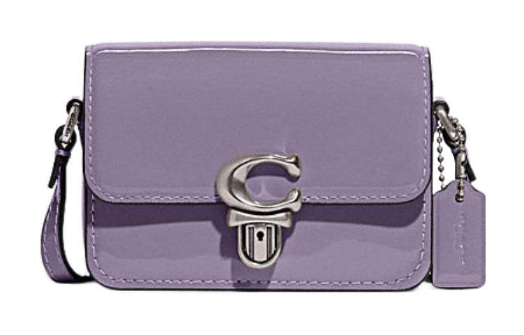 COACH Studio Cow Leather Shoulder Bag, Crossbody Bag Mini Women's Purple