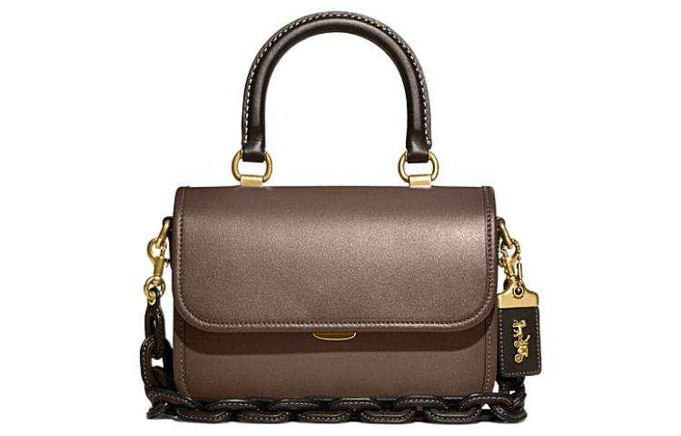 COACH Rogue Cow Leather Shoulder Bag, Crossbody Bag, Handbag Small Women's Dark Brown