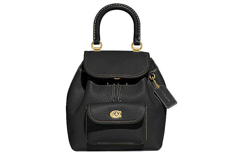 COACH COACH Riya Cow Leather Backpack Medium Women's Black