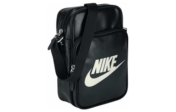 Nike Nike Heritage Leather Shoulder Bag, Crossbody Bag Regular Unisex Black