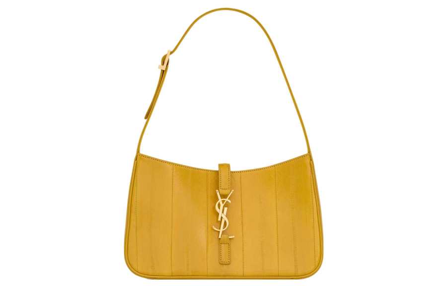 SAINT LAURENT Eel Skin Hobo Bag, Shoulder Bag, Handbag Women's Yellow