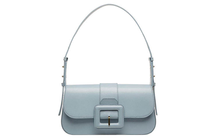 BALLY Goatskin Handbag, Shoulder Bag Women's Blue