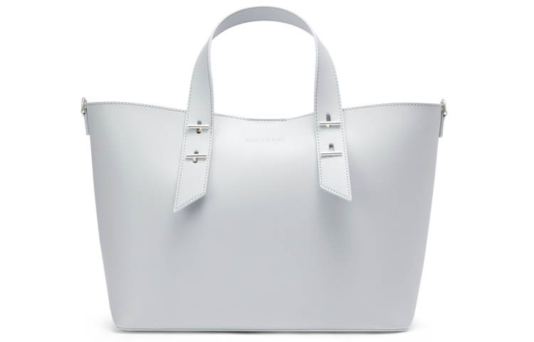CHARLES&KEITH Pu Tote Shoulder Bag Handbag Large Women's Chocolate/Light Gray Light Gray