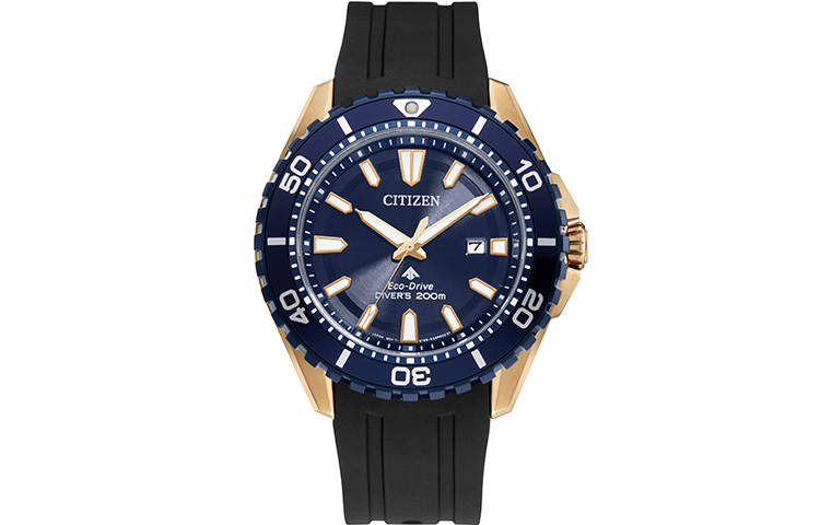 CITIZEN CITIZEN Sky Eagle Collection Light Powered Quartz Movement Rubber PU Strap Watch Unisex Blue Dial