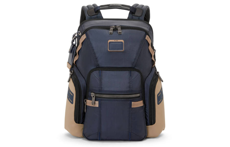 TUMI TUMI Alpha Bravo Nylon Backpack Unisex Blue & Brown