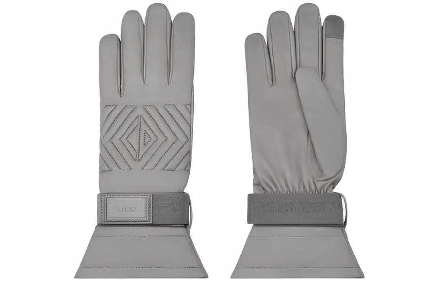 DIOR DIOR CD Diamond Gloves Men's Gray