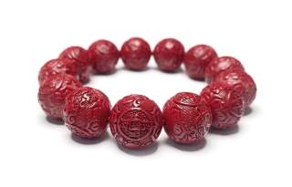 MOUNTAINS AND MANS Reconstructed Cinnabar Beaded Bracelets Men's