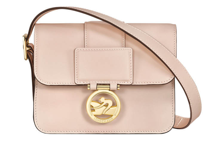 LONGCHAMP Box Trot Calfskin Shoulder Bag, Crossbody Bag Small Women's Light Pink