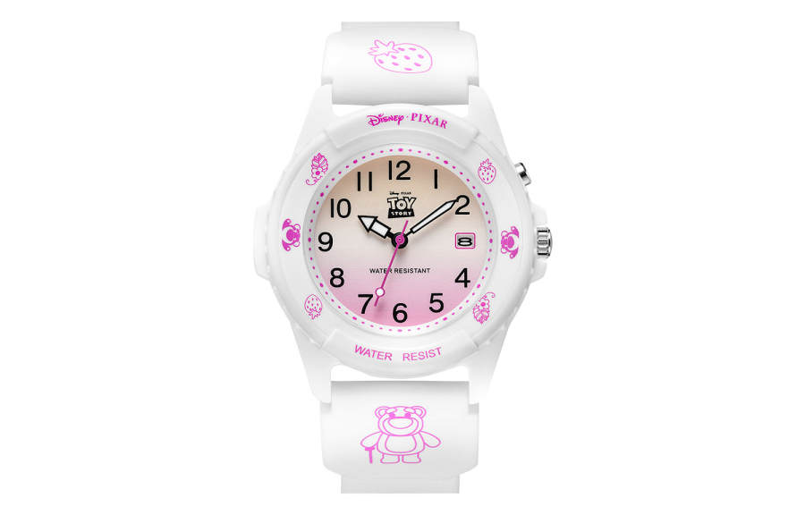 Disney Strawberry Bear Series Quartz Movement Silicone Strap Watch Women's Watch Pink Watch Dial