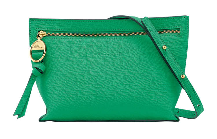 LONGCHAMP Mailbox Grain Cow Leather Shoulder Bag, Crossbody Bag Women's Grass Green