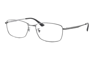 RayBan Titanium Frame Square Eyeglass Frame/Lens Men's Gray
