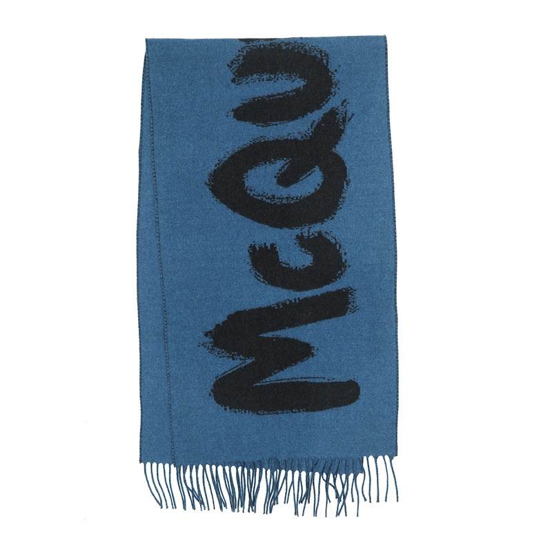 Alexander McQueen Knit Scarves Unisex Dark Blue