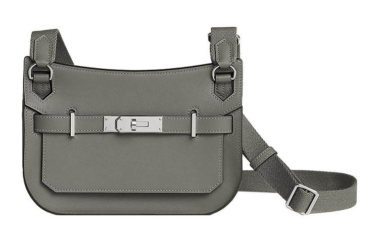 HERMES Jypsiere Swift Calfskin Crossbody Bags Mini Women's Rain Cloud Gray