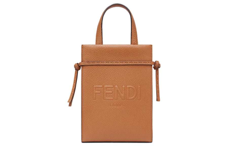 FENDI Calfskin Shoulder Bag, Crossbody Bag, Handbag Mini Men's Brown