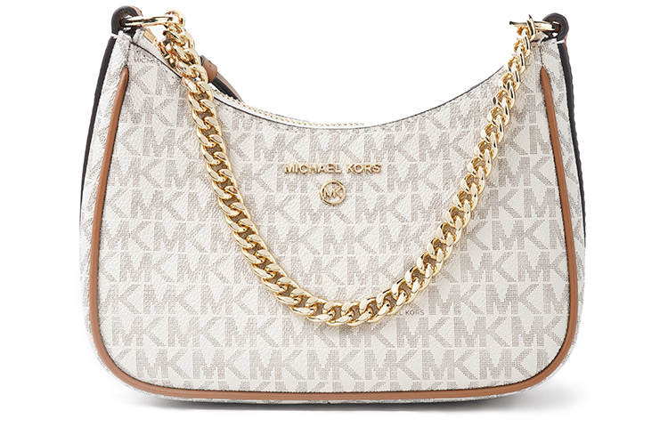 MICHAEL KORS Jet Set Charm Coated Canvas Shoulder Bag, Handbag, Shoulder Bag Women's Vanilla White