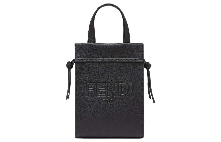FENDI Calfskin Shoulder Bag, Crossbody Bag, Handbag Mini Men's Black