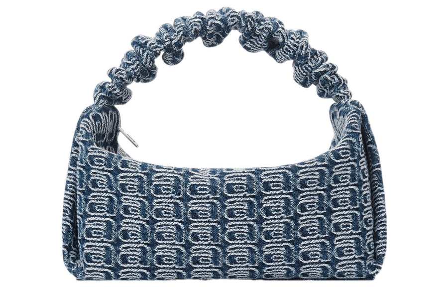 Alexander Wang alexander wang Scrunchie Jacquard Denim Handbag Small Vintage Medium Indigo