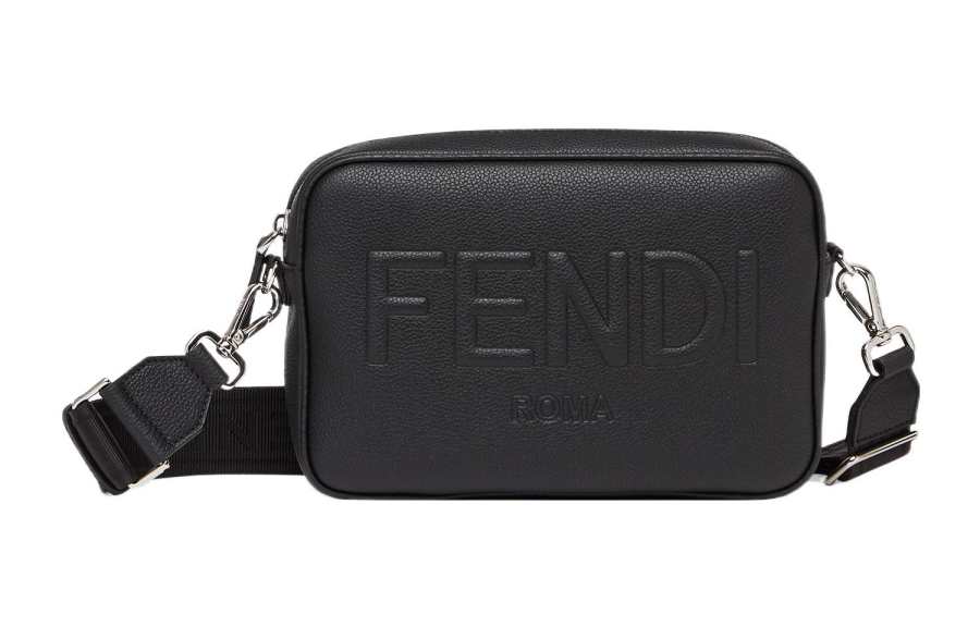 FENDI Cow Leather Camera Bag, Crossbody Bag, Shoulder Bag Men's Black