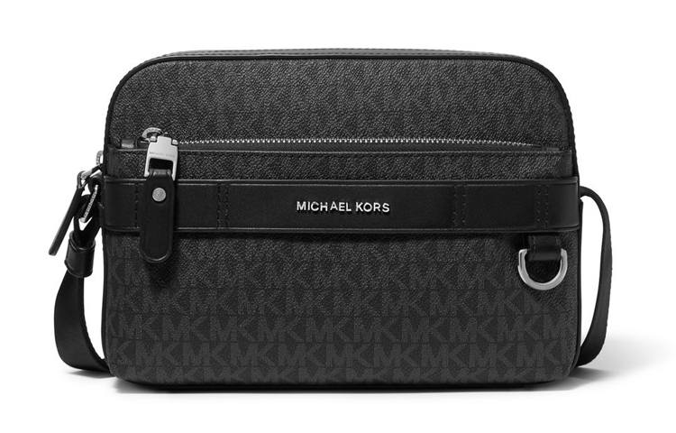 MICHAEL KORS Hudson Cow Leather Crossbody Bag Men's Black