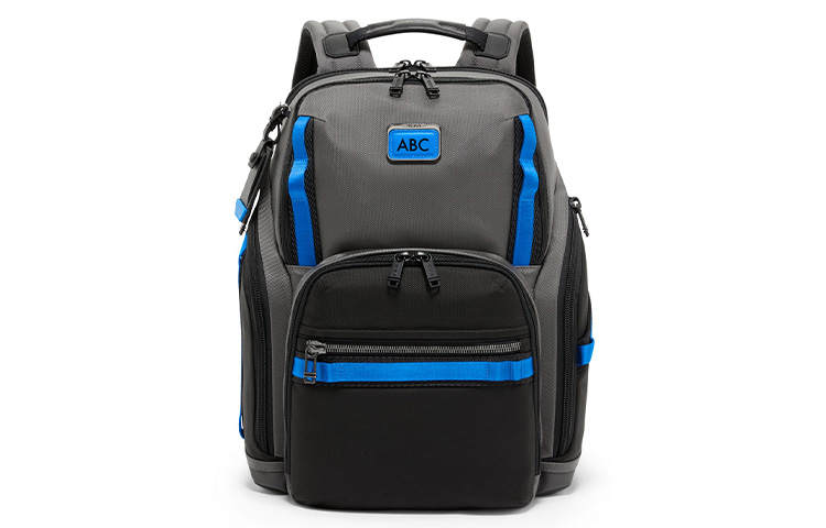TUMI TUMI Alpha Bravo Nylon Backpack Unisex Gray & Blue