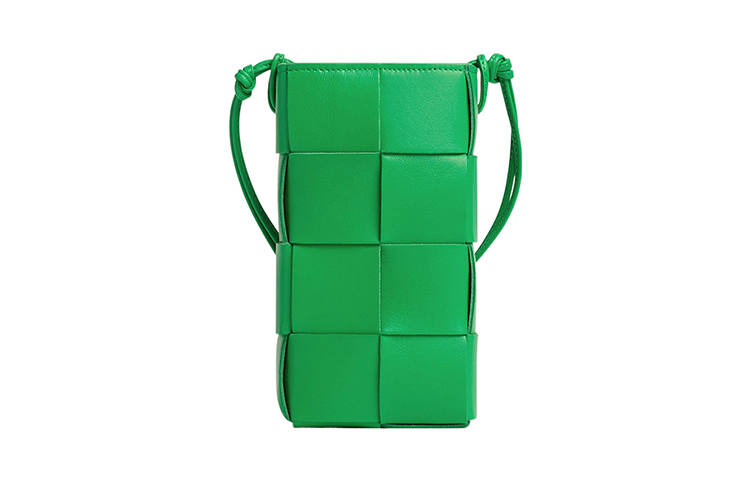 Bottega Veneta Calfskin Cell Phone Pouch Women's Parrot Green