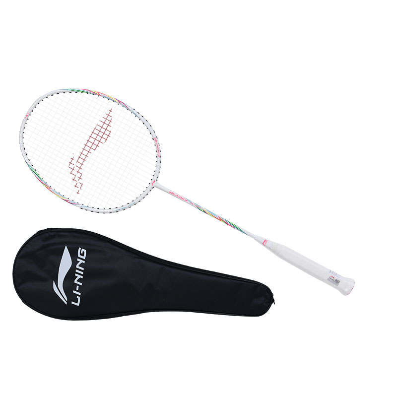 Li-Ning LiNing Sharp Arrow Badminton Rackets Control Type All around Defense Advanced Level Single Racket White