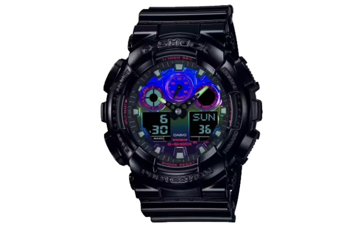 CASIO CASIO Men Liquid Crystal/Analog Dual Display Series Blue Watch GA-100RGB-1A