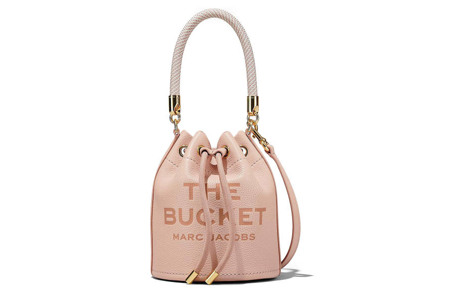 MARC JACOBS Full Grain Leather Bucket Bag, Shoulder Bag, Crossbody Bag, Handbag Women's Rose Pink