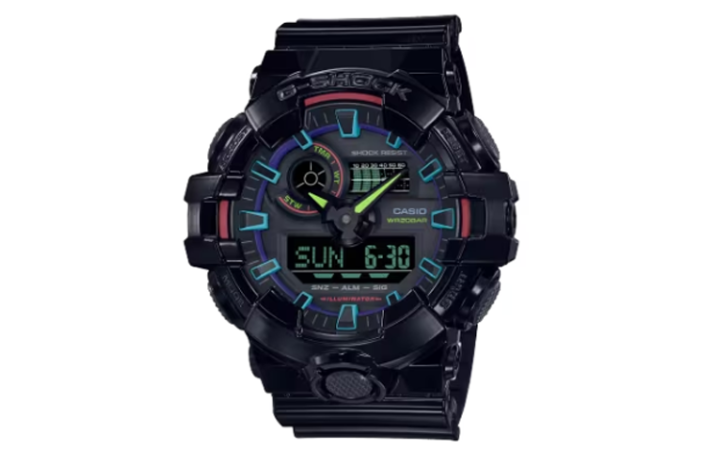 CASIO CASIO Men Liquid Crystal/Analog Dual Display Series 58mm Black Watch GA-700RGB-1A