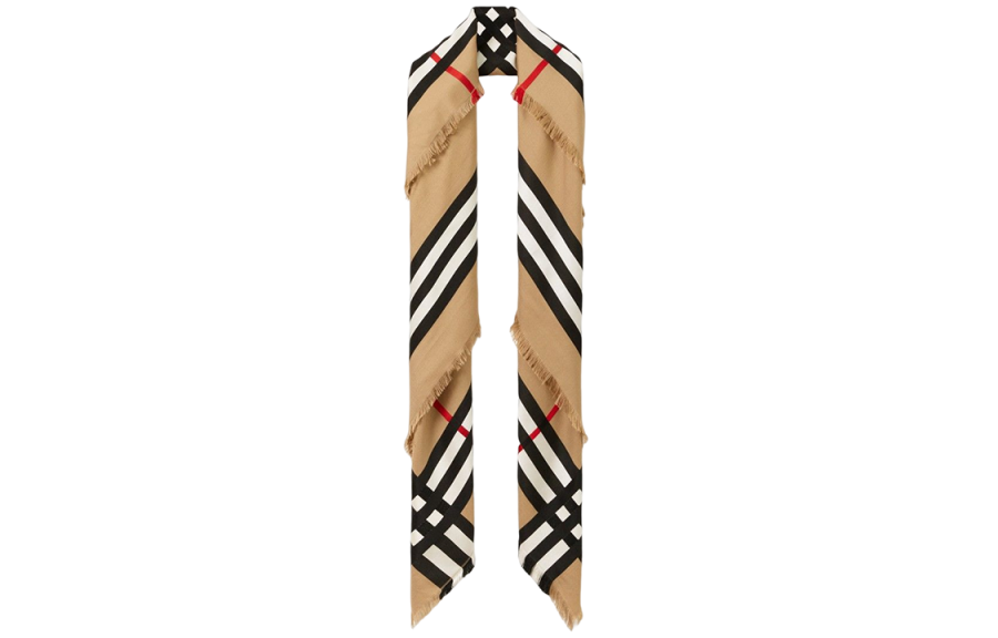 Burberry 【Previous Season】crest debossed-logo scarf