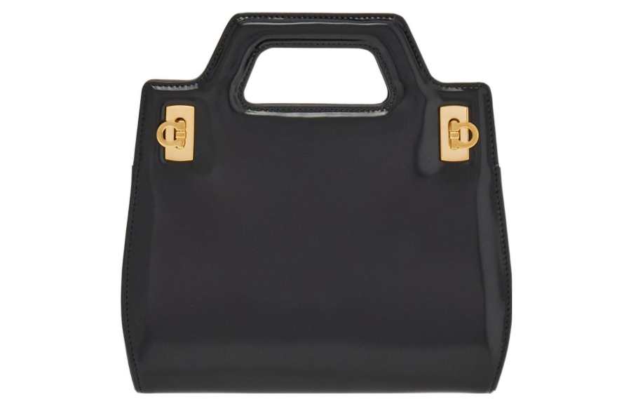 FERRAGAMO Leather Shoulder Bag, Crossbody Bag, Handbag Mini Women's Black