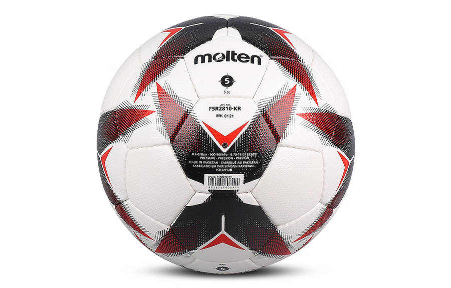 Molten 4/Size 5 Soccer Ball Pu Hand Stitched Soccer Ball Unisex Black White Red