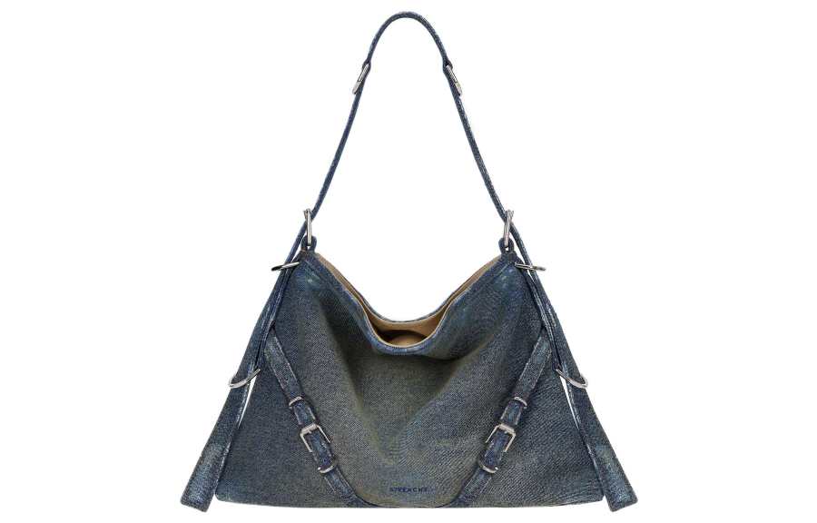 Givenchy 100% Cotton With Calfskin Handbag, Shoulder Bag Medium Women's Army Blue