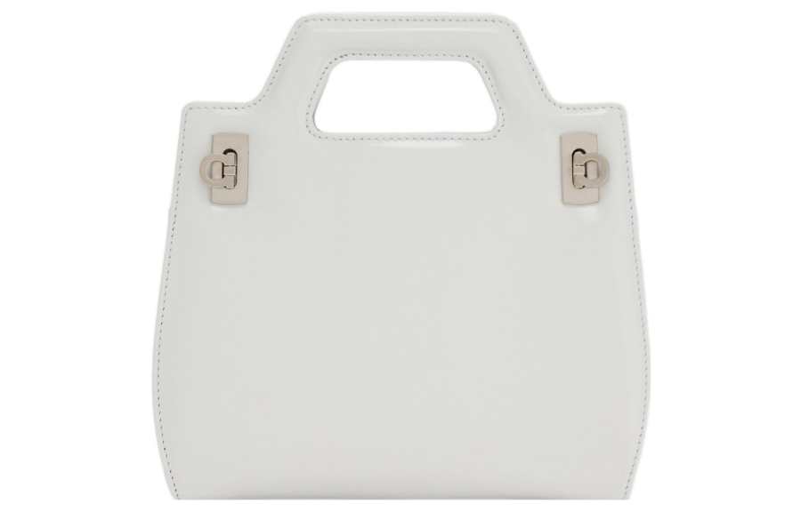FERRAGAMO Leather Shoulder Bag, Crossbody Bag, Handbag Mini Women's White