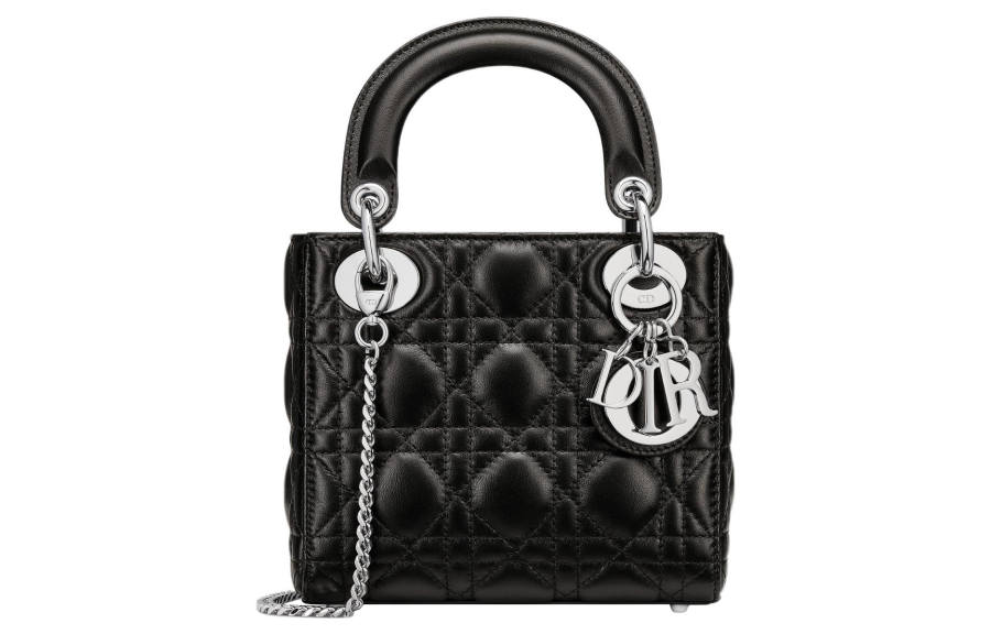 DIOR Lady Dior Lambskin Handbag, Shoulder Bag, Crossbody Bag, Handbag Mini Women's Black