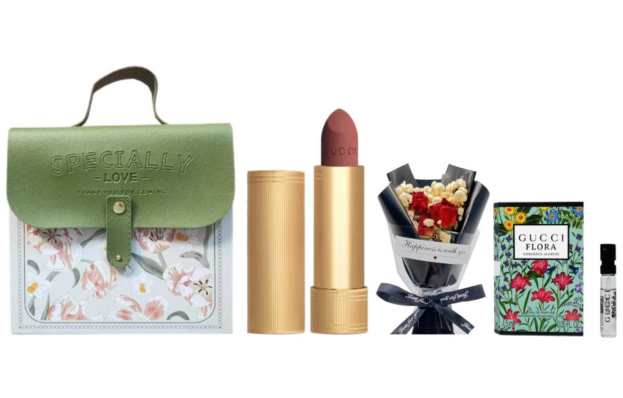 GUCCI Golden Tube Refreshing Green Skin Lipstick Gift Box Velvet Easy to Blend Natural Long Lasting Complexion