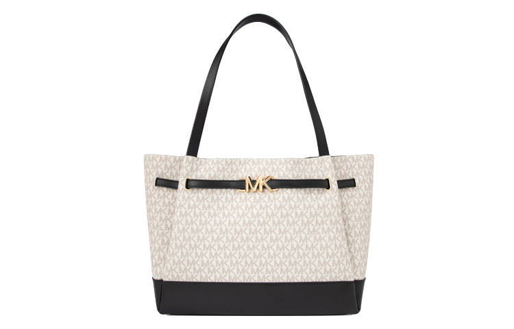 MICHAEL KORS Artificial Leather Tote Bag, Shopping Bag, Shoulder Bag, Handbag Large Women's Vanilla White/Black