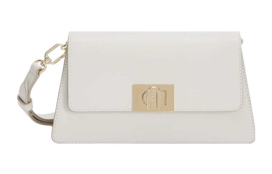 Furla Calfskin Portable Crossbody Bag, Shoulder Bag Women's White