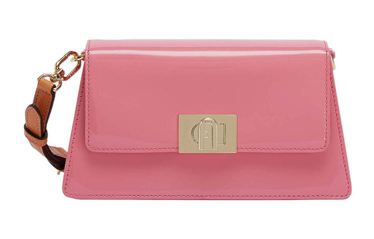 Furla 1927 Collection Leather With Cow Leather Crossbody Bag, Shoulder Bag Women's Peach Pink