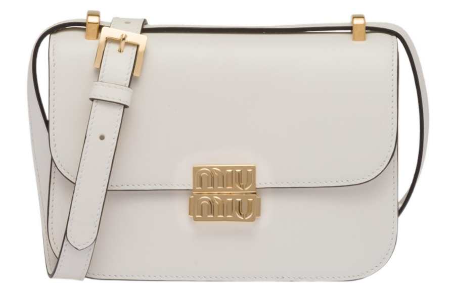MIU MIU Leather Crossbody Bag, Shoulder Bag Women's White