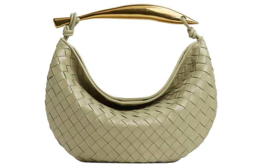 Bottega Veneta Sardine Intrecciato Top Handle Small Travertine