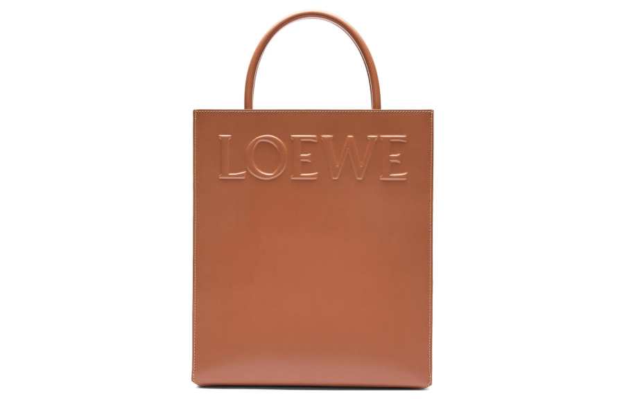 LOEWE Glossy Cow Leather Tote Bag, Shopping Bag, Shoulder Bag, Crossbody Bag, Handbag Regular Women's Brown