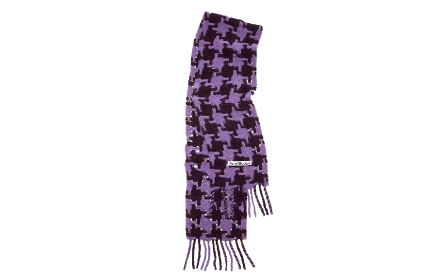 Acne Studios Acne Studios houndstooth-print fringed scarf
