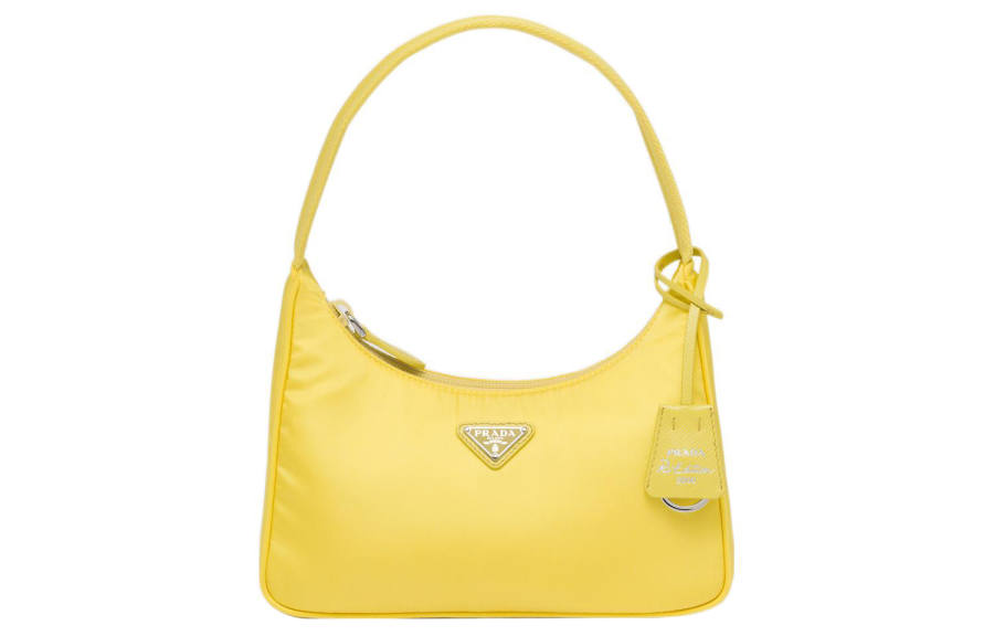 PRADA Re Edition Recycled Nylon Blend Fabric Shoulder Bag, Handbag Mini Women's Pomelo Green