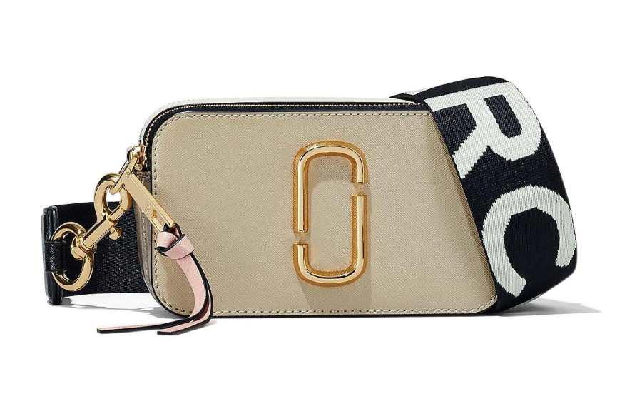 MARC JACOBS Snapshot Saffiano Cross Grain Leather Camera Bag, Shoulder Bag, Crossbody Bag Women's Khaki