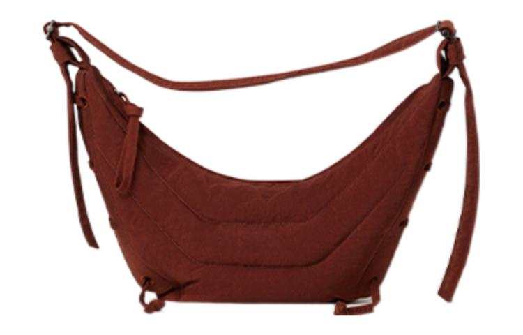 Lemaire Polyamide Handbag, Shoulder Bag, Crossbody Bag Small Unisex Red Brown